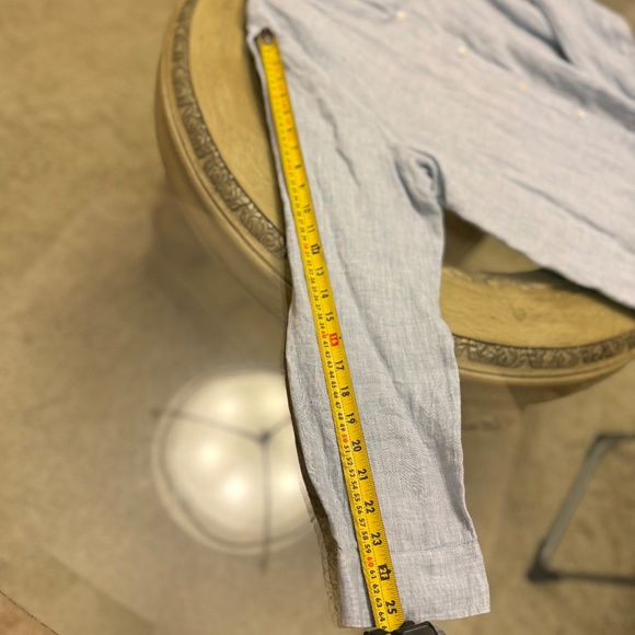 J Jill 100% Love Linen Button Up Blouse Light Blue Long Sleeve Size XL Tall NWT - Picture 10 of 10